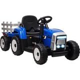 Voiture Électrique Enfant Avec Remorque, Télécommande, Phares, 3-6 Km/h, 3-6 Ans, Bleue
