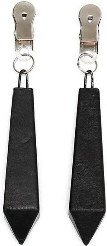 Rimba - Tepelklemmen - Zwart leer - 2 stuks - 300 gram