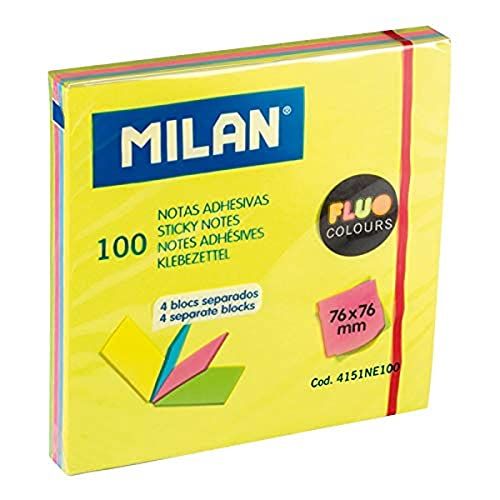 Zelfklevende notities - 4 blokken - Neonkleuren - 76 x 76 mm