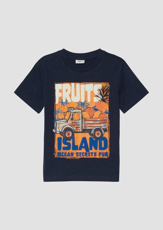s.Oliver T-shirt met print - donkerblauw