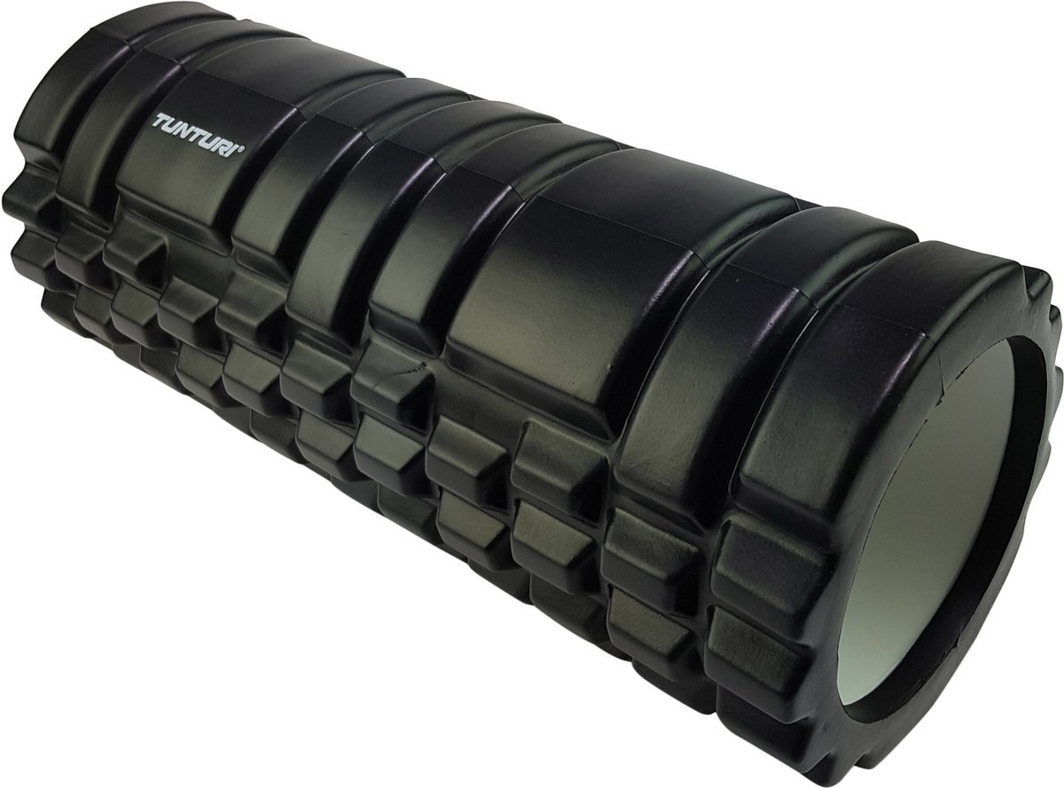 Tunturi Yoga Grid Foam Roller Massage - Fitness Roller - Triggerpoint massage - 33cm - Zwart