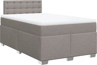 vidaXL Boxspringbed met matras, stof, taupe, 120x200 cm