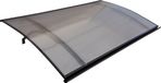 STARKEDACH Auvent - Pare-soleil incurvé - Cadre en aluminium - Marron RAL 8017 - Durable et facile à installer
