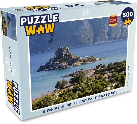 MuchoWow Puzzel Uitzicht op het eiland Kastri nabij Kos - Legpuzzel - Puzzel 500 stukjes