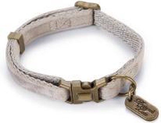 Designed by Lotte Kattenhalsband Velura - Velvet - Grijs - 20-30 cm