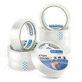 Rapesco 1808 Transparante Plakbandrollen, 26 mm x 66 m, Doorzichtige Navullingen, Set van 8