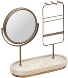 5 Five Simply Smart Come ovale make-upspiegel met sieradenhouder, 25,5 x 27 cm, beige