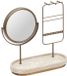 5 Five Simply Smart Come ovale make-upspiegel met sieradenhouder, 25,5 x 27 cm, beige