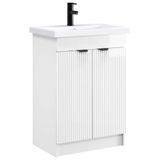 vidaXL Badkamermeubel Set Hoogglans Wit 56 x 37,5 x 81 cm Bewerkt Hout