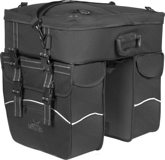 Greenlands Travel Touring - Dubbele Fietstas - 3-delig - 60L - Zwart