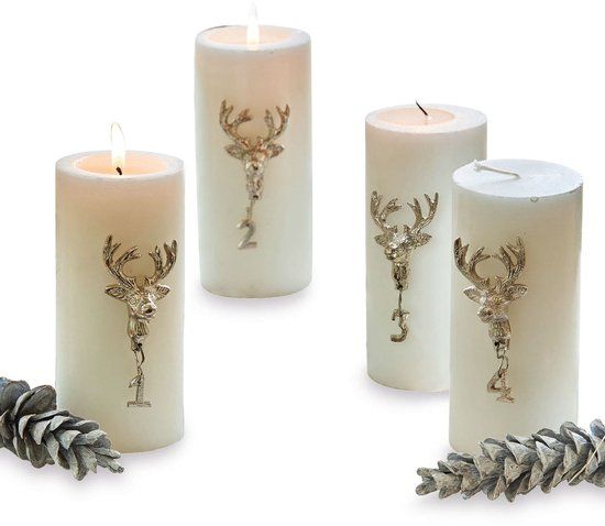 Loberon Decoratiepin set van 4 Charre zilverkleurig