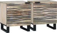 vidaXL Nachtkastje - Set van 2 - Wit - Bewerkt Hout - 40 x 33 x 46 cm
