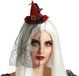 Atosa Halloween heksenhoed - mini hoedje op diadeem - rood