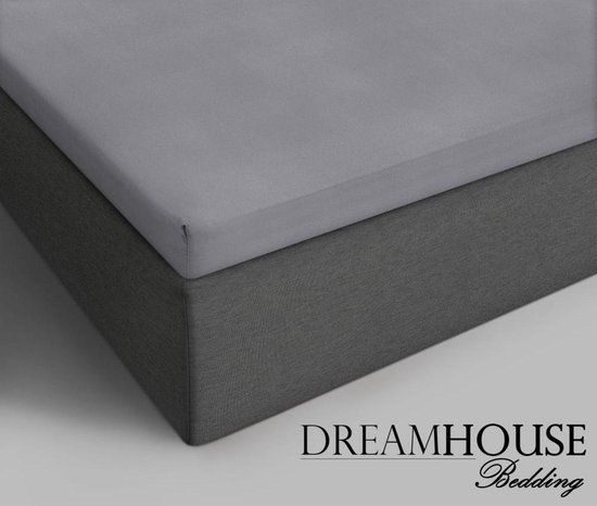 Dreamhouse Bedding - Topper Hoeslaken - Katoen - Lits-Jumeaux - 160x220 cm - Grijs
