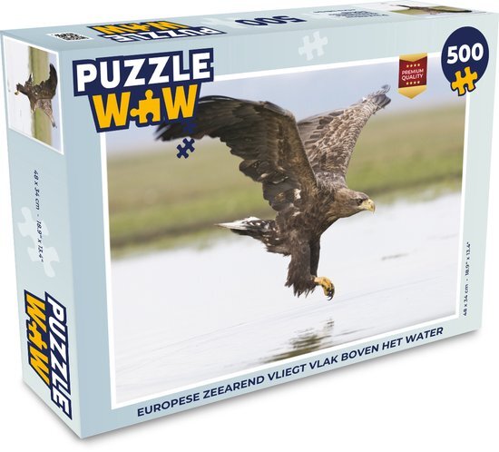 MuchoWow Puzzel Europese zeearend vliegt vlak boven het water - Legpuzzel - Puzzel 500 stukjes