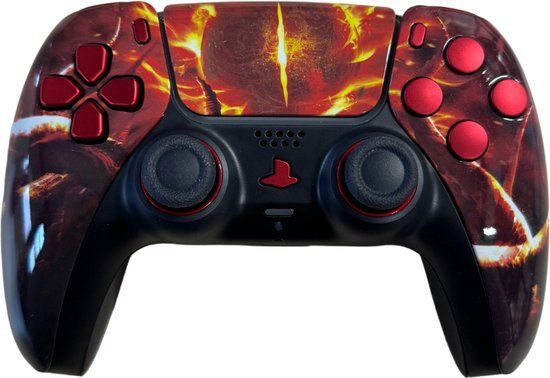 Clever Gaming PS5 Draadloze Dualsense Controller - Custom Flaming Eye Of Sauron