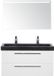 BES LED Seville Badmeubelset 100 cm - Wit Hoogglans - Wastafel Lucca 2 Kraangaten met Sence Spiegel
