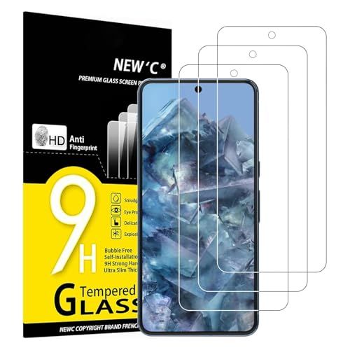 NEW'C 3 Stuks, Screen Protector voor Google Pixel 8 Pro, Gehard Glass Schermbeschermer Film 0.33 mm ultra transparant, ultra resistent