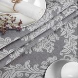 ANRO Tafelkleed Barok ornament Grijs Ovaal 260x140cm