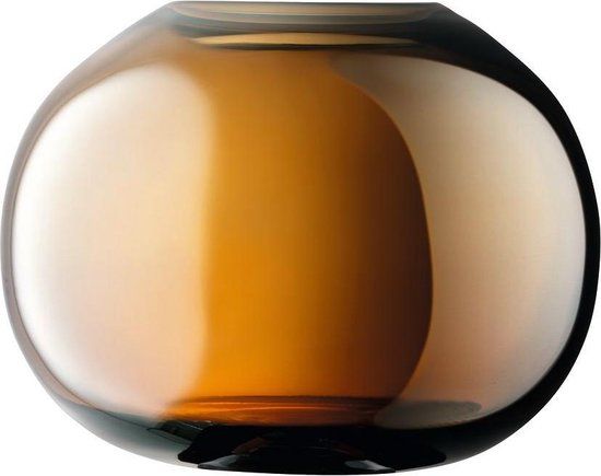 LSA Epoque Vaas - H 13,4 cm - Oranje - Glas - Rond - Klassiek