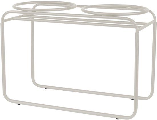 District 70 BUTLER - Verhoogde Voerbakstandaard - Handgemaakt van staal - Beige - Large