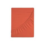Zer0bed, Hoeslaken voor Frans bed, effen, 100% katoen, maxi-hoek 30 cm, koraal, 130 x 200 cm