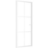 DESIGN IN Porte Intérieure 83x201,5 Cm Blanc Verre Esg Et Aluminium