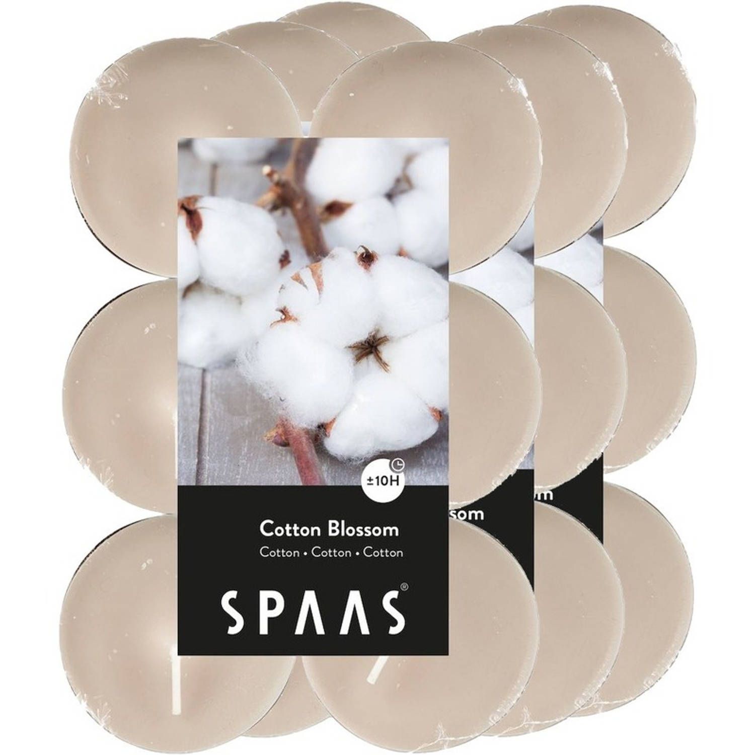 Spaas 36x Maxi geurtheelichtjes Cotton Blossom 10 branduren - Rood