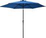 vidaXL Parasol met LED-verlichting en stalen paal 300 cm azuurblauw