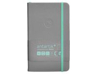 Antartik Notitieboekje met elastiek, vaste omslag, A6 vellen, gestreept, grijs en turquoise, 100 vellen, 80 g, FSC