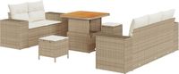 vidaXL - Banc de jardin - Ensemble - 2 places assises - Beige - Polyrattan