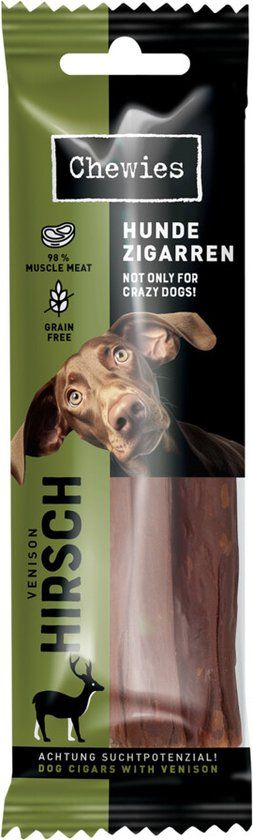 Chewies Hondensigaar Hert - 10 x 75g - Kauwstaven voor Honden