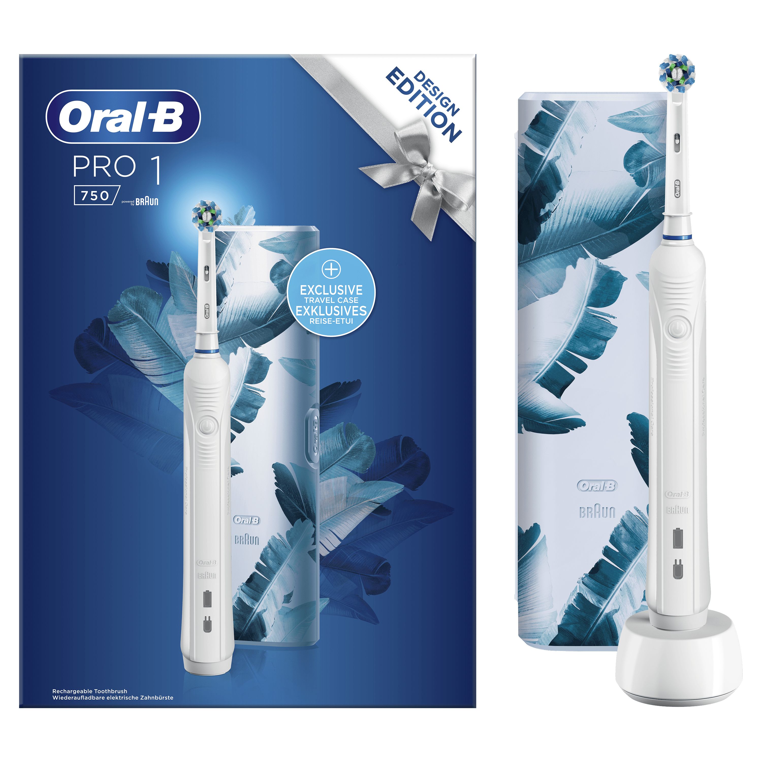 Oral-B Pro 1 750 Elektrische Tandenborstel - Wit + Reisetui