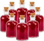 Merkloos Glazen flesjes - set van 8 - met kurk - 150 ml