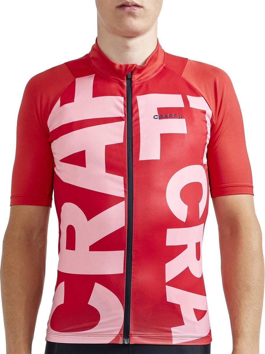 Craft Adv Endurance Graphic Jersey Fietsshirt - Maat M - Mannen - rood - roze