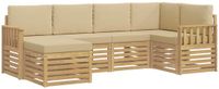 vidaXL - Buiten - bank - set - 6 - st - Wit - en - Beige - Polyester