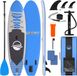 SereneLife Opblaasbaar SUP board - Antislip Paddle Board met Peddel, Pomp, Leash en Accessoires - Blauw/Wit
