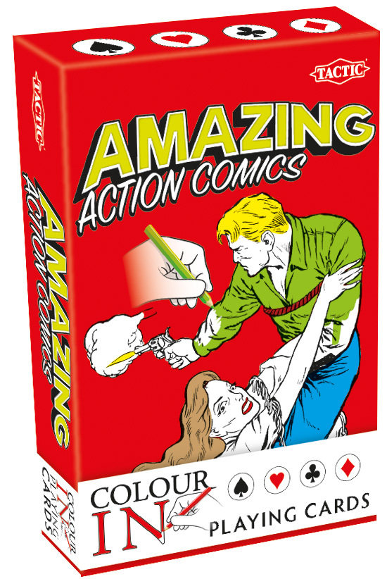 Tactic Colour-In Speelkaarten Amazing Action Comics