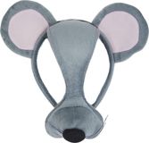 Bristol Novelty Unisex Mouse Mask On Headband With Sound (Grey)