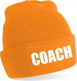 Bellatio Decorations Coach muts volwassenen - oranje - one size