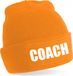 Bellatio Decorations Coach muts volwassenen - oranje - one size