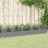 Maison Exclusive - Jardinière avec piquets de terre, gris clair, 363,5 x 43,5 x 43,5 cm, PP