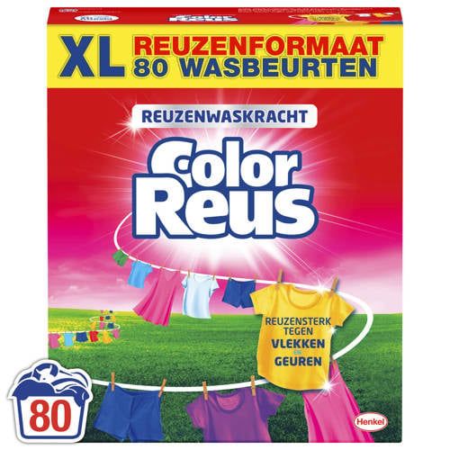 Witte Reus Wasmiddel Poeder Gekleurde Was 80 Wasbeurten - 4 kg