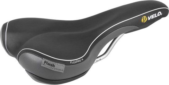 Velo Plush D2 Heren Zadel - Zwart/Grijs - Stadsfiets - Unisex