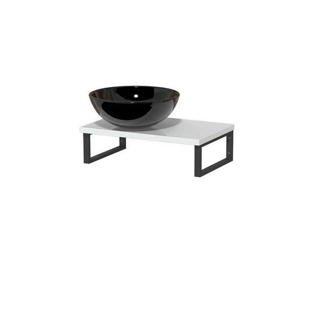 Maxaro Modulo Toiletmeubel met Waskom 41 cm Hoogglans Wit Zwart