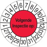 Keuringsstickers Ricard Keuringsstickers Volgende Inspectie 2027 | 50 stuks, Ø 35 mm | Rood