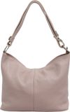 AmbraModa Dames lederen handtas schoudertas hobo tas GL005 Nuderoze