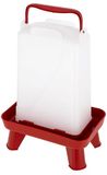 Kerbl Hobbyfarming Kunststof Drinkbak met Voeten, 5,5l, rood/wit, 19x28x39,5cm, drinkbak voor pluimvee, kunststof