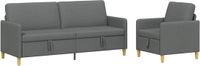 vidaXL Sofa Set Met Opslag 2 st Donkergrijs Polyester
