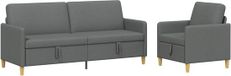 vidaXL Canapé avec rangement 2 places Gris foncé Polyester